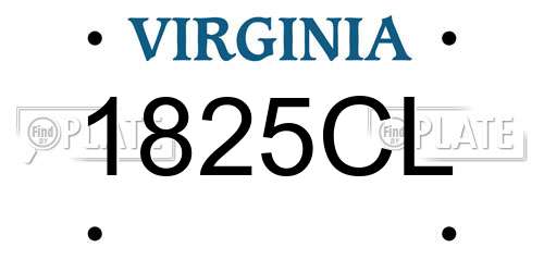 1825CL Virginia License Plate