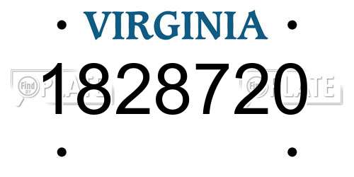 1828720 Virginia License Plate