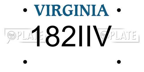 182IIV Virginia License Plate
