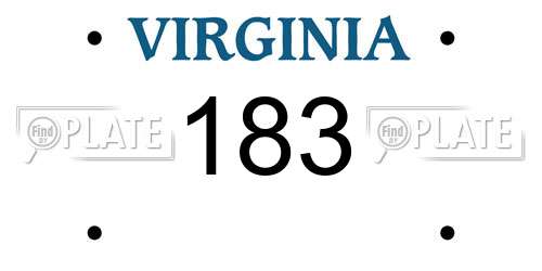 183 Virginia License Plate