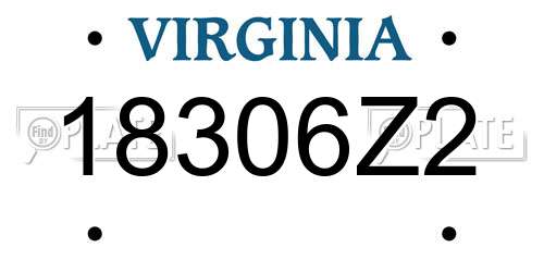 18306Z2 Virginia License Plate