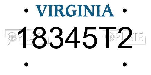 18345T2 Virginia License Plate