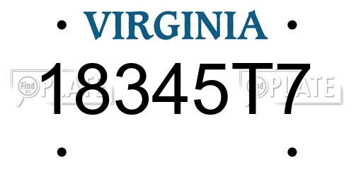 18345T7 Virginia License Plate