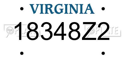 18348Z2 Virginia License Plate