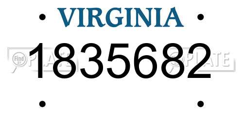1835682 Virginia License Plate
