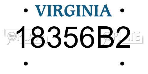 18356B2 Virginia License Plate