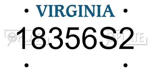 18356S2 Virginia License Plate