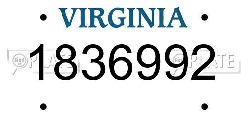1836992 Virginia License Plate
