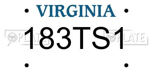 183TS1 Virginia License Plate