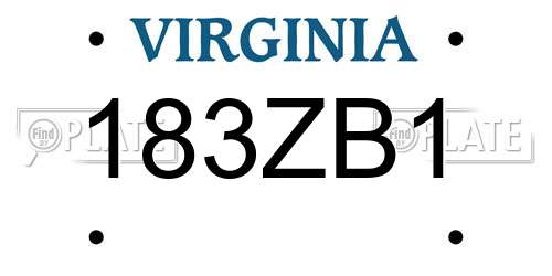 183ZB1 Virginia License Plate