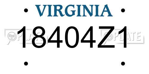 18404Z1 Virginia License Plate