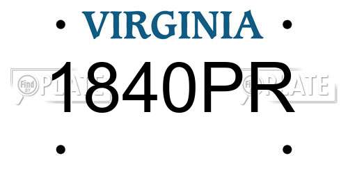 1840PR Virginia License Plate