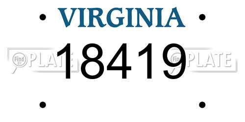 18419 Virginia License Plate