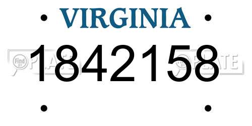 1842158 Virginia License Plate