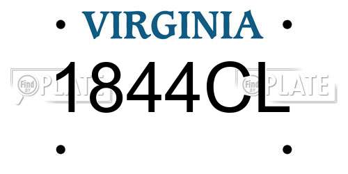 1844CL Virginia License Plate