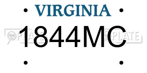 1844MC Virginia License Plate