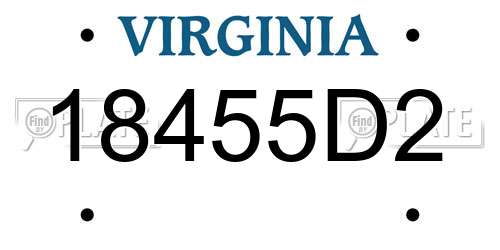 18455D2 Virginia License Plate