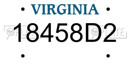 18458D2 Virginia License Plate