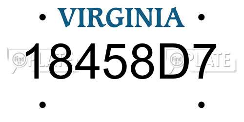 18458D7 Virginia License Plate