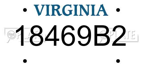 18469B2 Virginia License Plate
