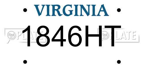 1846HT Virginia License Plate