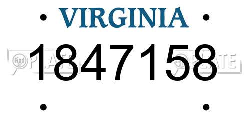 1847158 Virginia License Plate