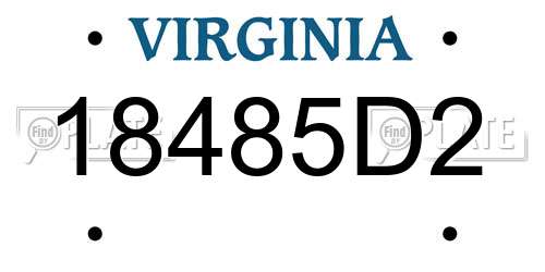 18485D2 Virginia License Plate