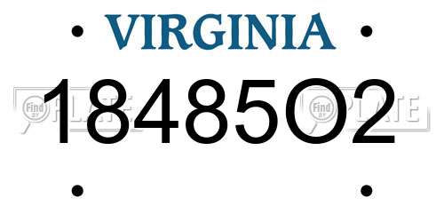 18485O2 Virginia License Plate
