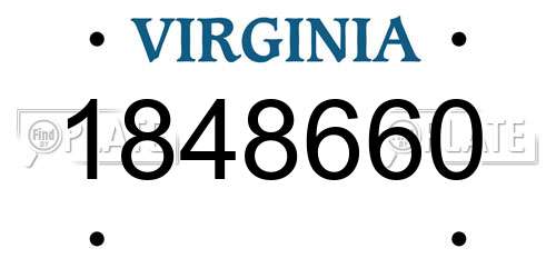 1848660 Virginia License Plate