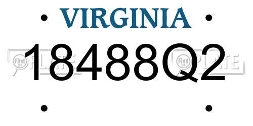 18488Q2 Virginia License Plate