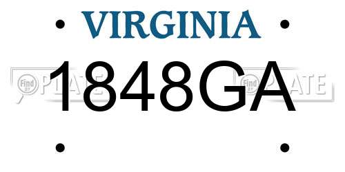 1848GA Virginia License Plate