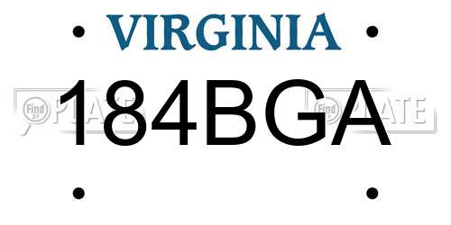 184BGA Virginia License Plate