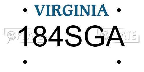 184SGA Virginia License Plate