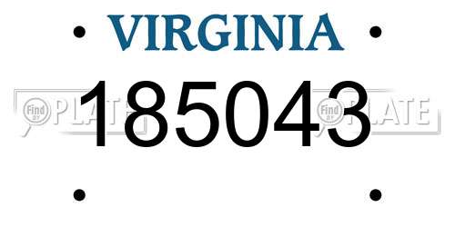 185043 Virginia License Plate