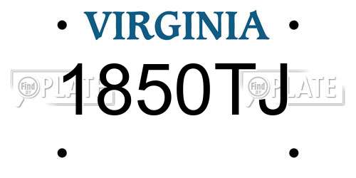 1850TJ Virginia License Plate