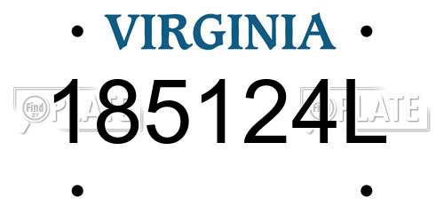 185124L Virginia License Plate