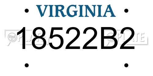 18522B2 Virginia License Plate
