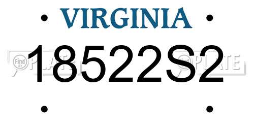 18522S2 Virginia License Plate