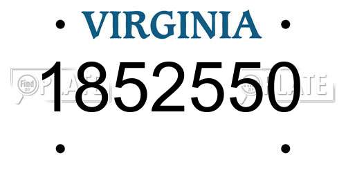 1852550 Virginia License Plate