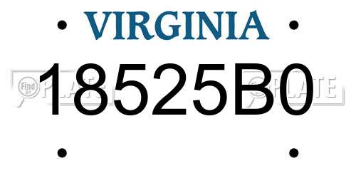 18525B0 Virginia License Plate