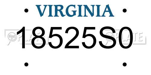 18525S0 Virginia License Plate