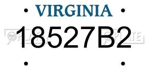 18527B2 Virginia License Plate