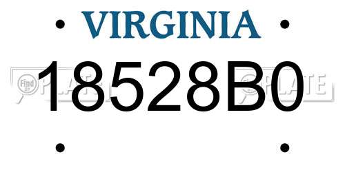 18528B0 Virginia License Plate