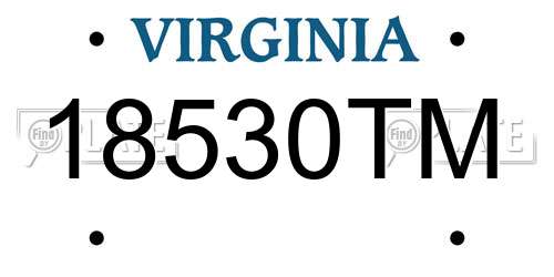 18530TM Virginia License Plate