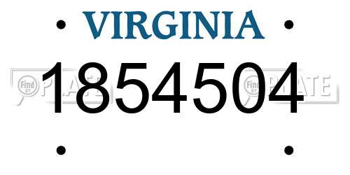 1854504 Virginia License Plate