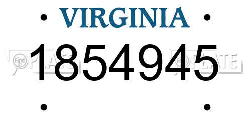 1854945 Virginia License Plate