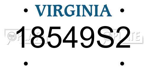 18549S2 Virginia License Plate
