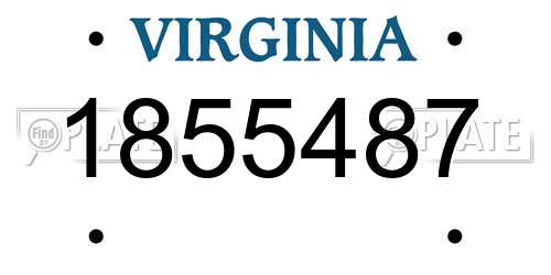 1855487 Virginia License Plate