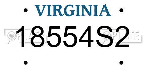 18554S2 Virginia License Plate