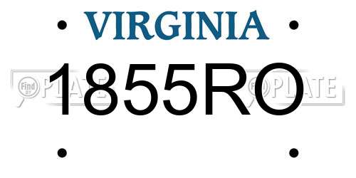 1855RO Virginia License Plate